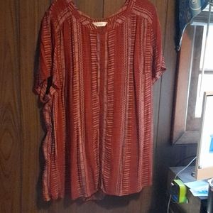 CJ Banks Button Down Short Sleeves Tunic Top
